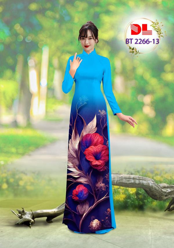 Vải Áo Dài Hoa In 3D Sang Trọng AD BT2266 12